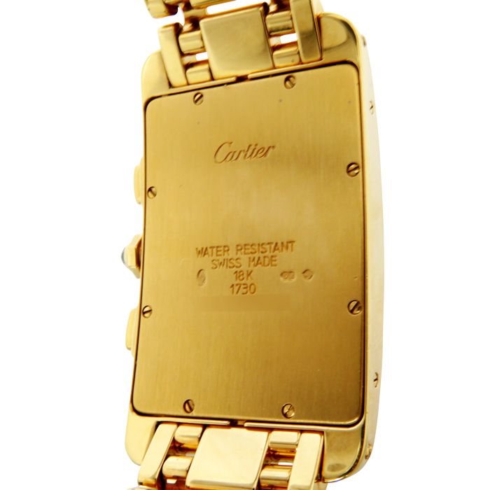 新品] カルティエ タンク W140982ホワイト イエローゴールド クロノ