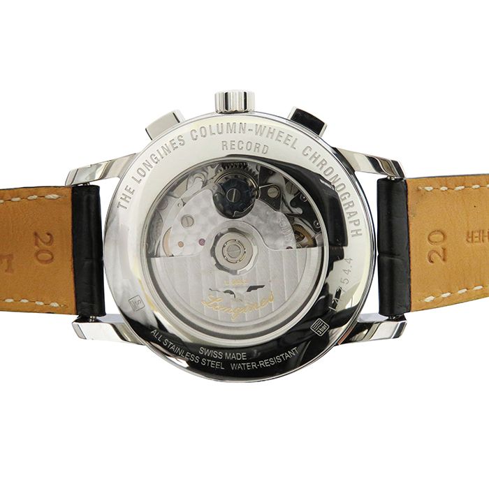 新品] ロンジン ヘリテージ L47544524ブラック ステンレス クロノ