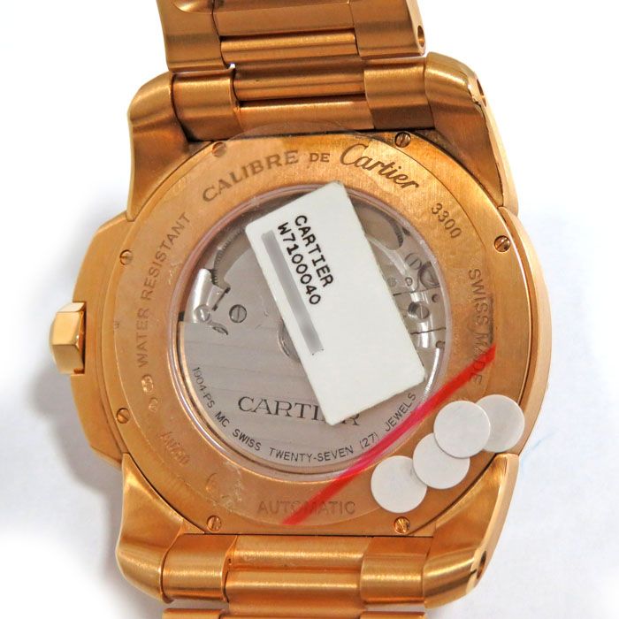 Cartier クォーツ 腕時計 ブラウン 新品] カルティエ カリブル W7100040チョコレートブラウン ピンク