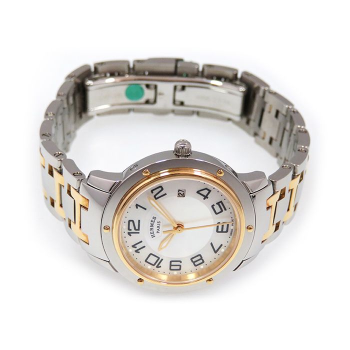 新品] エルメス クリッパー CP13202124968 シェル ホワイト ステンレス