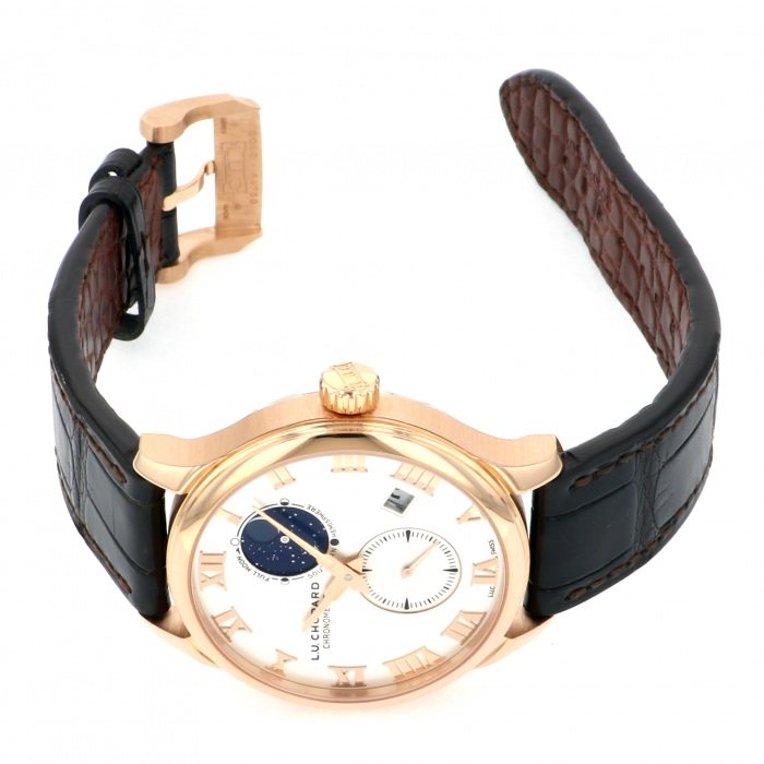 New] Chopard Luna Twin 1619345001Silver Rose gold Date display