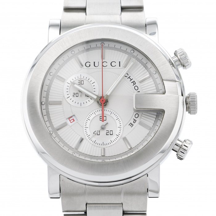 新品] グッチ G-クロノ YA101339ホワイト ステンレス クロノグラフ