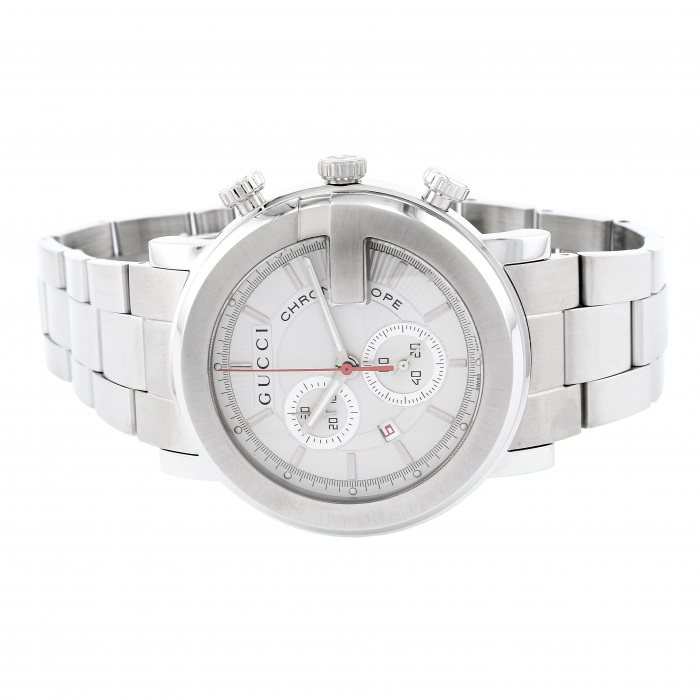 New] Gucci G-Chrono YA101339white stainless Chronograph | Yukizaki