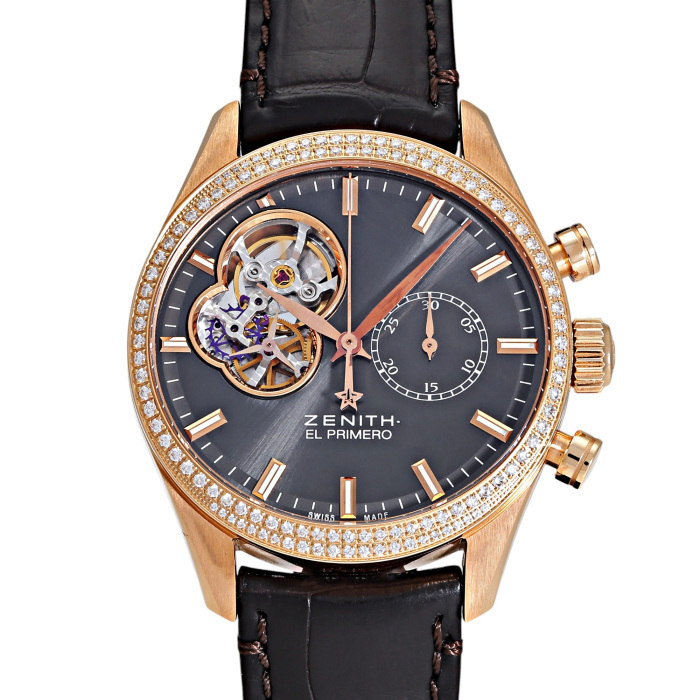 ZENITH（時計） ZENITH ゼニス 腕時計 SS×レザー ゴールド 手