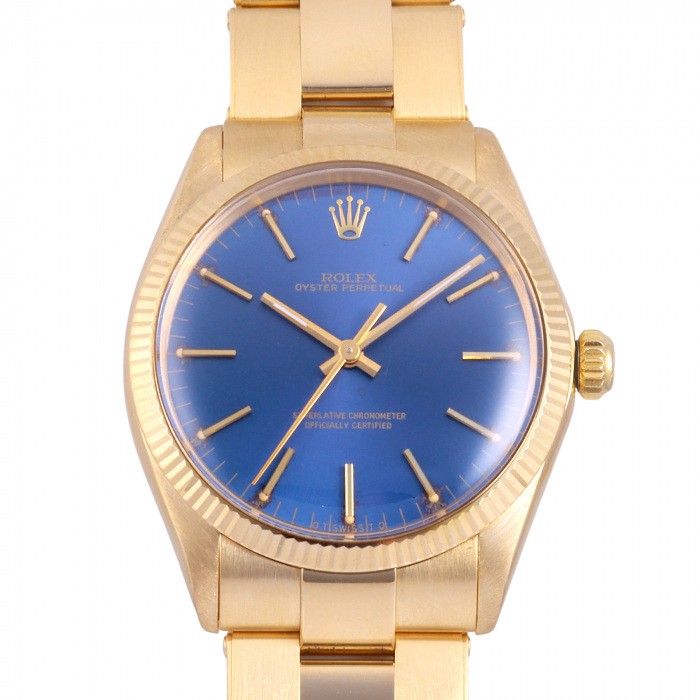 ロレックス オイスターパーペチュアル 1005.BLブルー イエローゴールド