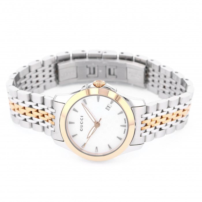 新品] グッチ Gタイムレス YA126537 シェル ホワイト ステンレス