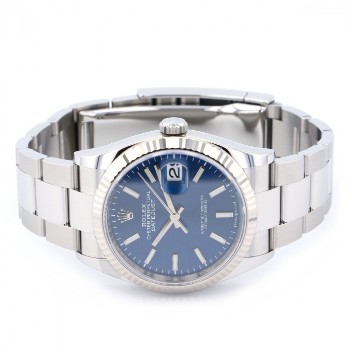 ロレックス デイトジャスト 126234.BBLBOブライトブルー/バー
