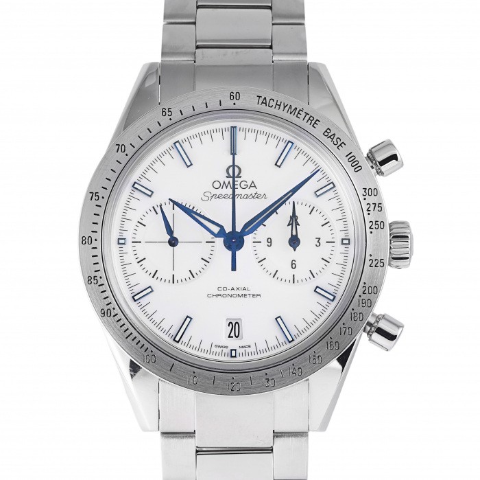 新品] オメガ スピードマスター 33190425104001ホワイト チタン クロノ