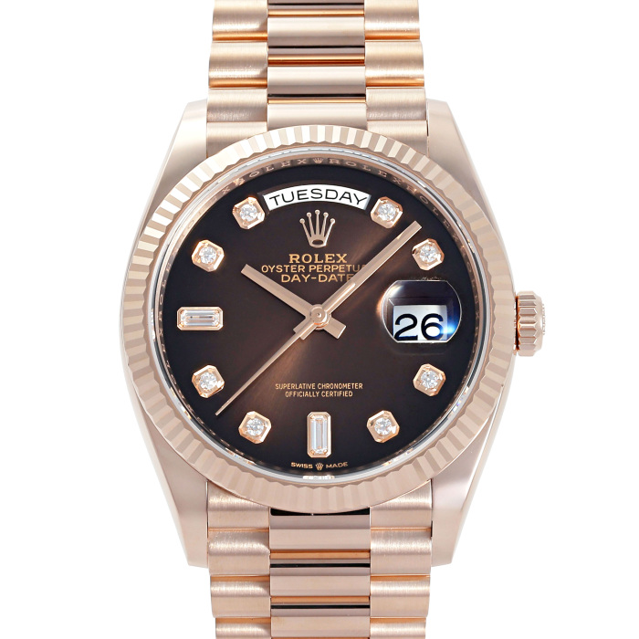 ロレックス デイデイト 128235A.BRO8PD2PBPRブラウンオンブレ/8PD/2PB