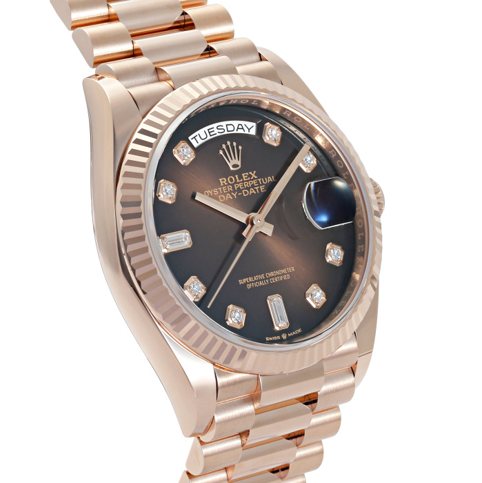 ロレックス デイデイト 128235A.BRO8PD2PBPRブラウンオンブレ/8PD/2PB