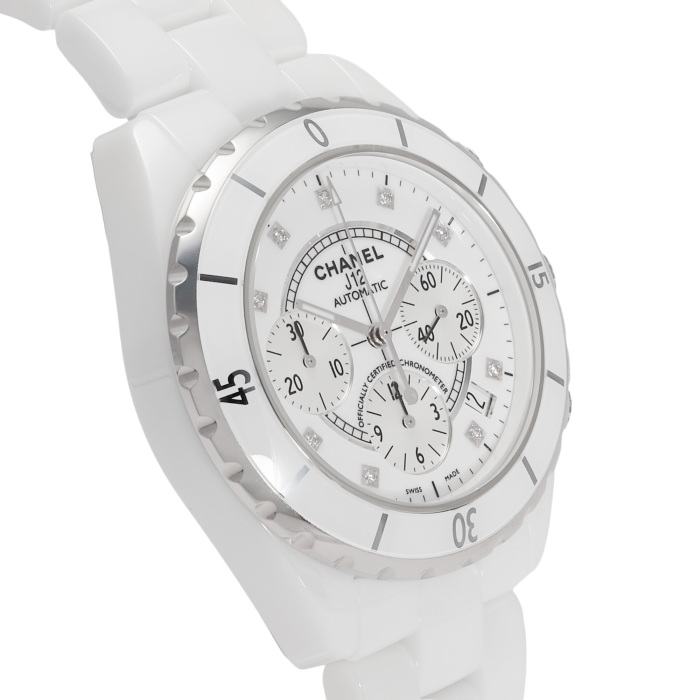 s*d様 CHANEL J12 ホワイト セラミック クロノグラフ 新品] シャネル J12 H2009ホワイト ダイヤモンド セラミック クロノ