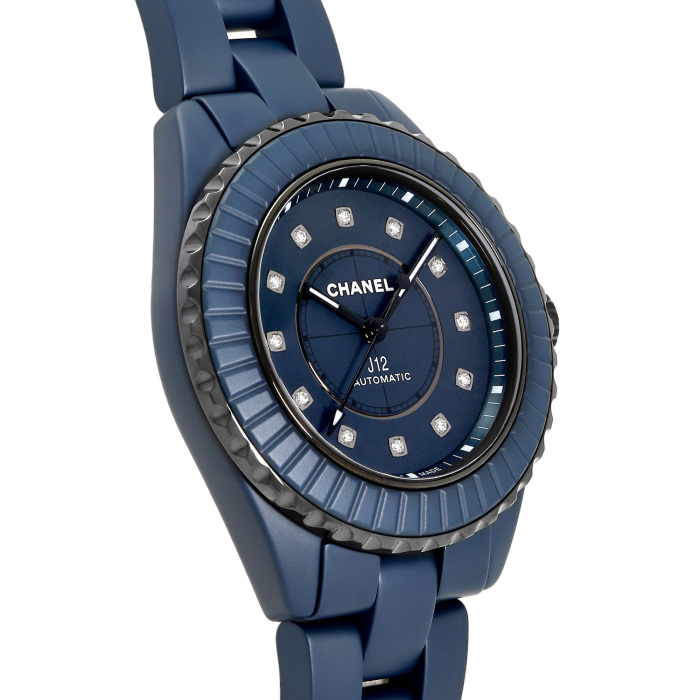 新品] シャネル J12 H9657ブルー ダイヤモンド セラミック | ゆきざき