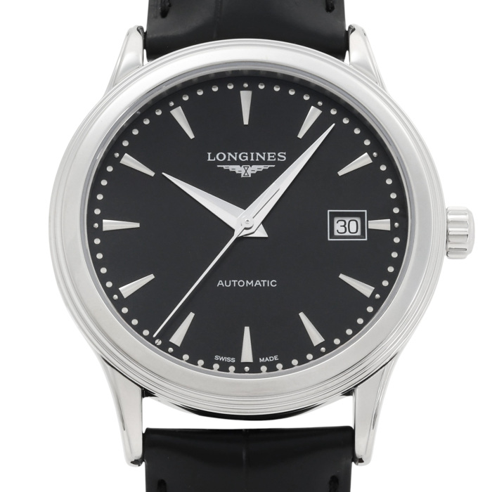 新品] ロンジン フラッグシップ L49844592ブラック ステンレス デイト