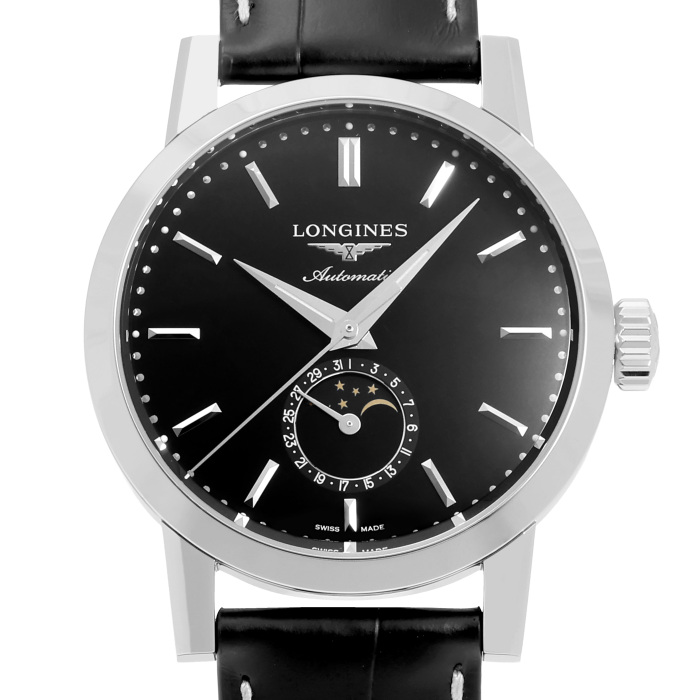 新品] ロンジン ヘリテージ L48264520ブラック ステンレス デイト表示